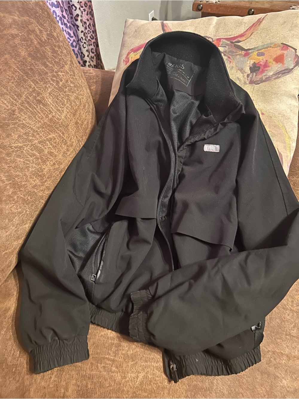 Figs Women's Black Bomber Jacket